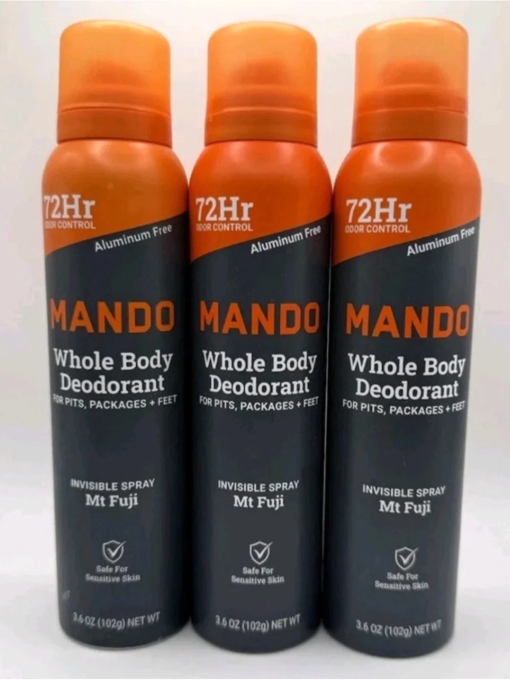 Mando Whole Body Deodorant Spray 3 Pack of Mt Fuji